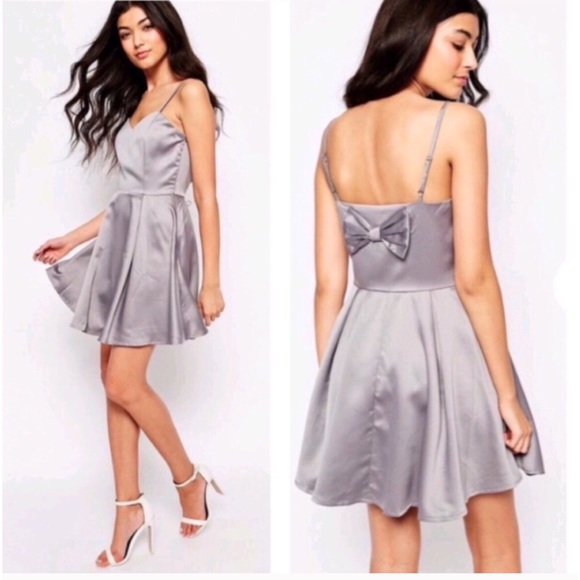 ASOS Dresses & Skirts - Asos Mela Loves London Back Bow Satin Skater Dress